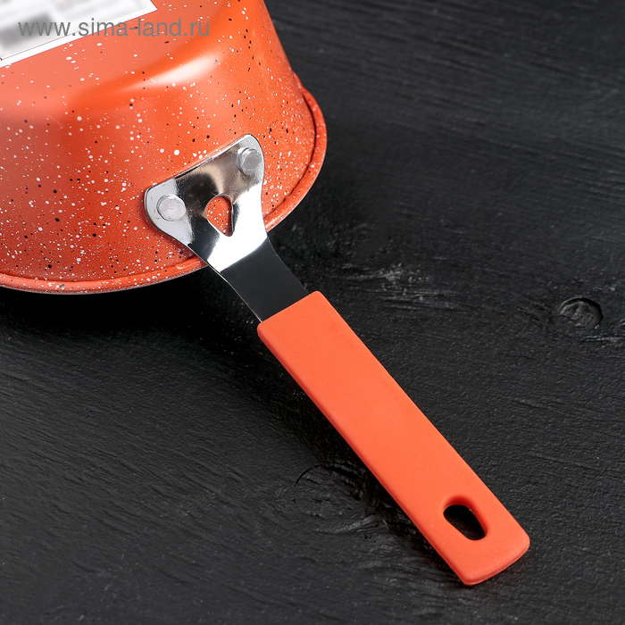 Ковш &laquo;Мрамор светлый&raquo;, 450 мл, силиконовая ручка, антипригарное покрытие, цвет МИКС