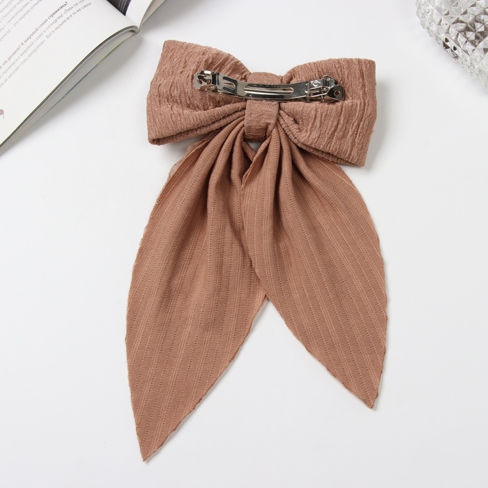 Заколка-автомат для волос "Джулия" жатка, 21х12 см, коричневый