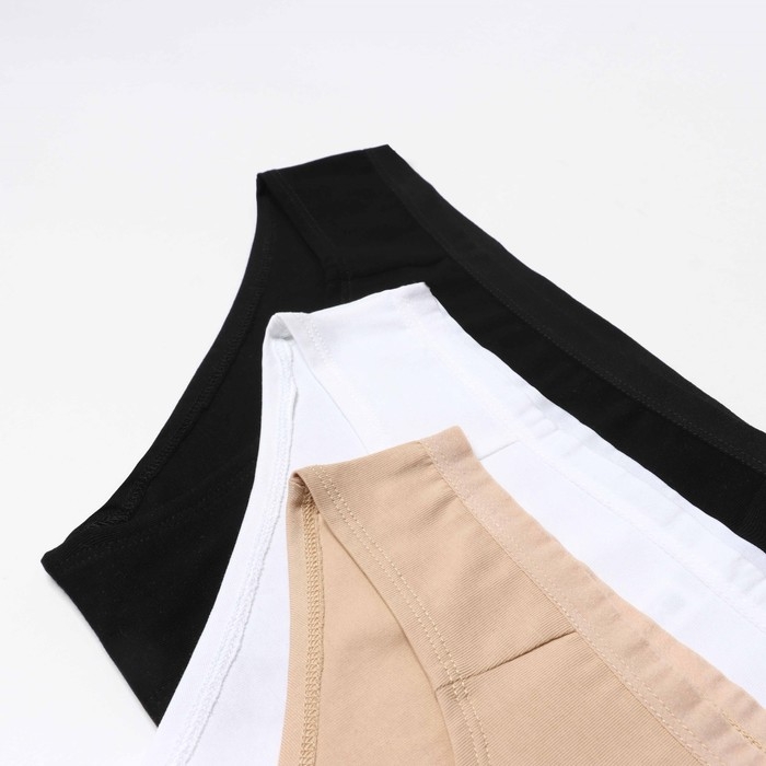 Набор женских трусов слипы (3шт), цвет белый/черный/бежевый, р-р 46 (M) Набор женских трусов слипы (3шт), цвет белый/черный/бежевый, р-р 46 (M)