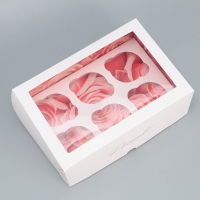 Коробка для капкейков, кондитерская упаковка двухсторонняя, 6 ячеек «Розы», 25 х 17 х 10 см Коробка для капкейков, кондитерская упаковка двухсторонняя, 6 ячеек «Розы», 25 х 17 х 10 см