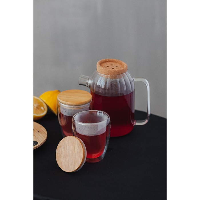 Стакан стеклянный с двойными стенками &laquo;Эко&raquo;, 330 мл, цвет прозрачный