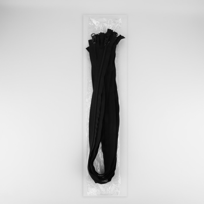 Молния &laquo;Спираль&raquo;, №10, разъёмная, 2 замка, замки автомат, 110 см, цвет чёрный, цена за 1 штуку