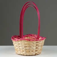 Набор корзин, 19х7,5х9,5/31 см, 22х9х11/34 см, 24х9х11,5/35 см, 3 шт, розовые, бамбук