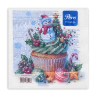 Новогодние салфетки бумажные Pero Prestige &laquo;Кексик&raquo;, 3 слоя, 33х33 см, 20 шт