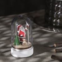 Светодиодная фигура под куполом &laquo;Дед Мороз&raquo; 6 &times; 9.5 &times; 6 см, дерево, батарейки LR1130х3 (нет в комплекте), свечение тёплое белое