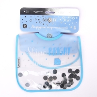 Нагрудник для кормления «Little» непромокаемый на липучке, внутри с конфетти, виды МИКС Нагрудник для кормления «Little» непромокаемый на липучке, внутри с конфетти, виды МИКС