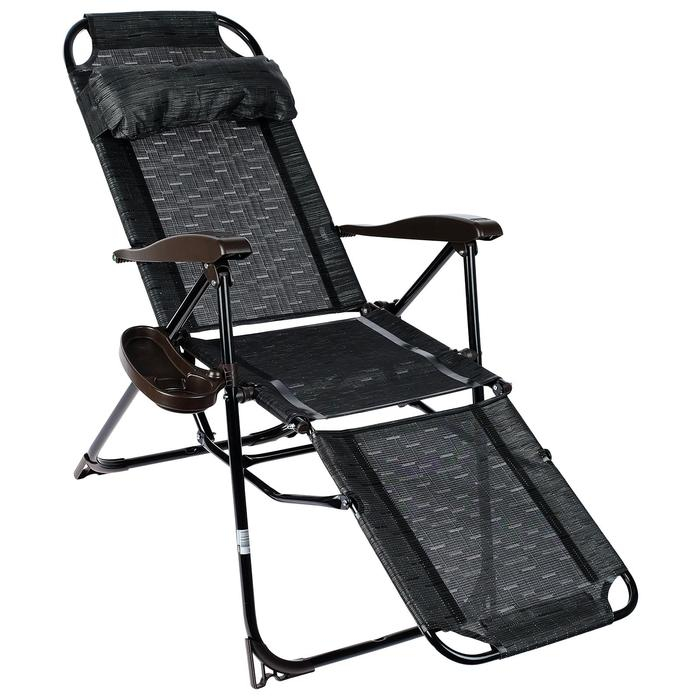 Кресло - шезлонг Nika, с полкой, 82 x 70 x 116 см, цвет венге Кресло - шезлонг Nika, с полкой, 82 x 70 x 116 см, цвет венге