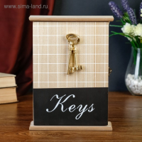Ключница дерево 5 крючков "Ключи и клетка" 26х19х6 см Ключница дерево 5 крючков "Ключи и клетка" 26х19х6 см
