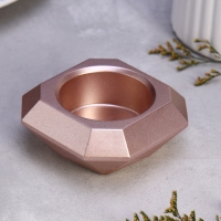 Подсвечник "Квадрат" из гипса со скошенными углами малый,9х3,5см,шампань