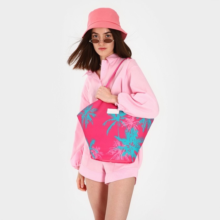 Сумка женская пляжная Сумка женская пляжная "Пальма" + бикини бэг