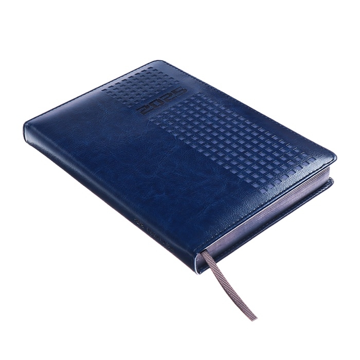 Ежедневник датированный 2025 года, ESCALADA, A5 176 листов, твердая обложка кожзам с поролоном, блинтовое тиснение, перфорация на обложке, блок 70 г/м2, синий Ежедневник датированный 2025 года, ESCALADA, A5 176 листов, твердая обложка кожзам с поролоном, блинтовое тиснение, перфорация на обложке, блок 70 г/м2, синий