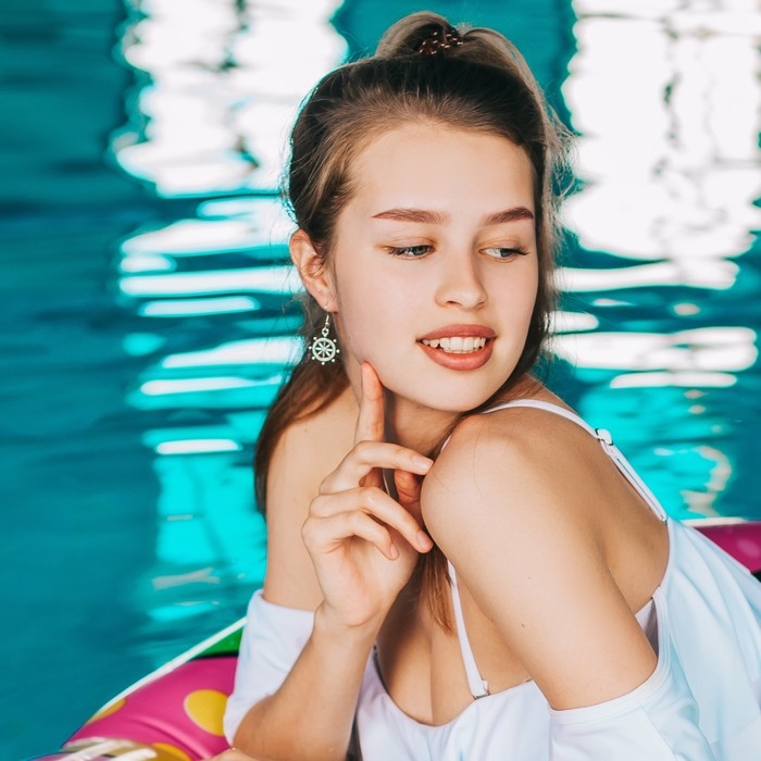 Серьги металл &laquo;Морячка&raquo;, цвет чернёное серебро