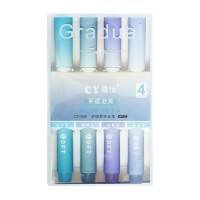 Набор маркеров-текстовыделителей 4 штуки/4 цвета, пастель, сине-сиреневый градиент Набор маркеров-текстовыделителей 4 штуки/4 цвета, пастель, сине-сиреневый градиент