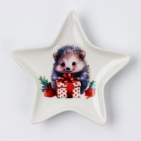 Новый год. Подставка под чайный пакетик "Ёжик", 8,7 х 8,7 см Новый год. Подставка под чайный пакетик "Ёжик", 8,7 х 8,7 см