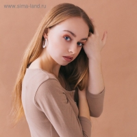 Серьги-кольца &laquo;Нежность жемчуга&raquo; кольца малые, цвет белый в золоте, d=3,5 см