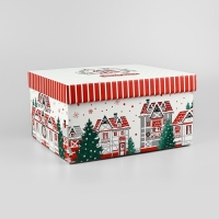 Коробка подарочная новогодняя складная &laquo;Sweet home&raquo;, 31.2 х 25.6 х 16.1 см, Новый год