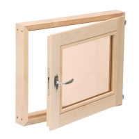 Окно, 40&times;50см, однокамерный стеклопакет, бронза,  из липы