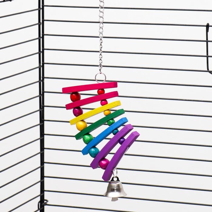 Игрушка для птиц Игрушка для птиц "Качели Радуга", микс