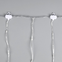 Умная гирлянда &laquo;Бахрома&raquo; 2 &times; 0.4 м роса, IP20, серебристая нить, 99 LED, пульт ДУ, приложение, свечение RGB, USB