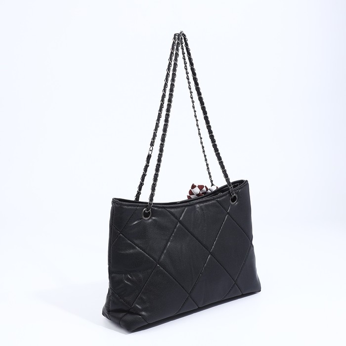 Сумка-шопер женская на молнии, цвет чёрный