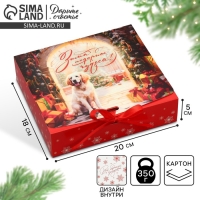 Коробка подарочная новогодняя складная двухсторонняя &laquo;Зима подарит чудеса&raquo;, 20 х 18 х 5 см, Новый год