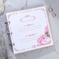 Книга пожеланий на свадьбу в деревнной обложке &laquo;Резная&raquo;.