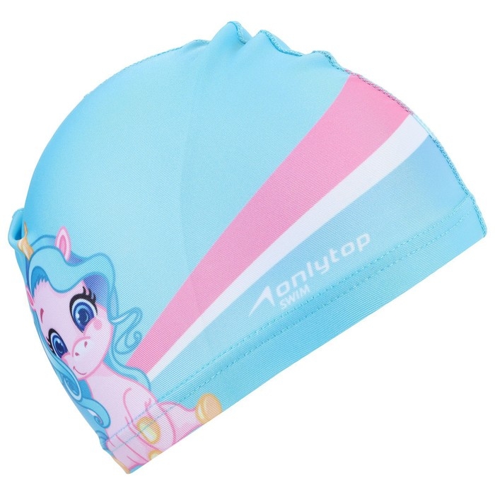 Шапочка для плавания детская ONLYTOP &laquo;Единорожка&raquo;, тканевая, обхват 46-52 см