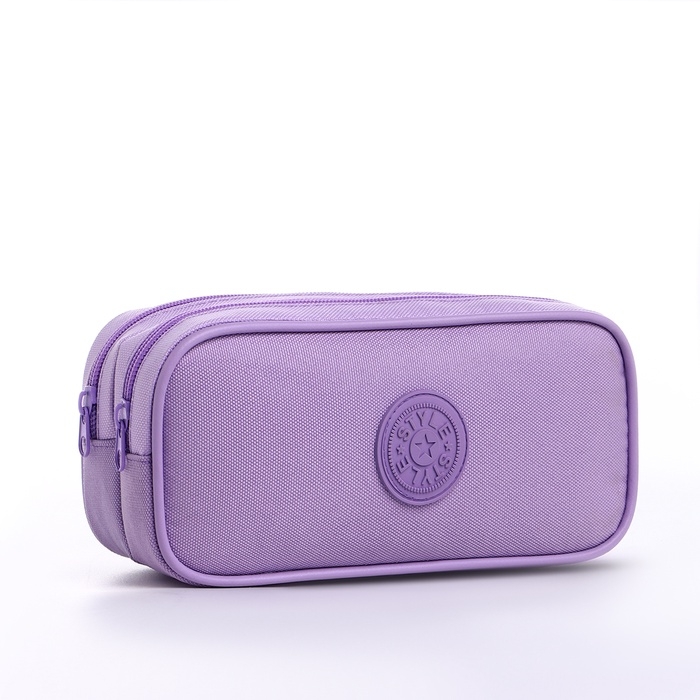 Косметичка-пенал, 2 отдела на молниях, цвет сиреневый Косметичка-пенал, 2 отдела на молниях, цвет сиреневый