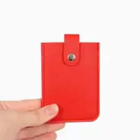 Картхолдер 7,9*0,5*10,3 см, 5 карт, на кнопке, красный