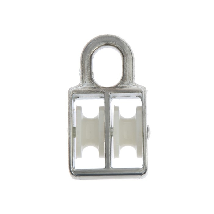 Блок двойной ТУНДРА krep, с нейлоновым шкивом, 20 мм, 10 шт.