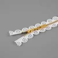 Молния металлическая, №3, неразъёмная, замок автомат, 30 см, белая