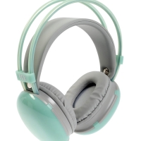 Наушники полноразмерные Mybit W-33, RGB подсветка, BT5.3, 800 мАч, Type-C, зелёные