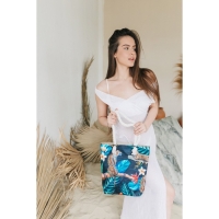 Сумка женская пляжная на молнии, цвет чёрный Сумка женская пляжная на молнии, цвет чёрный