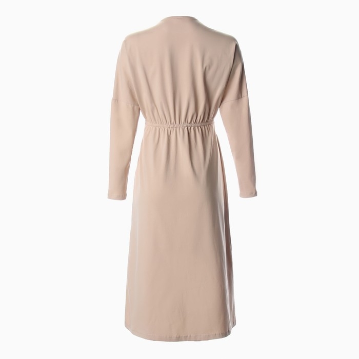 Платье женское трикотажное MINAKU: Basic line цвет бежевый, р-р 44 Платье женское трикотажное MINAKU: Basic line цвет бежевый, р-р 44