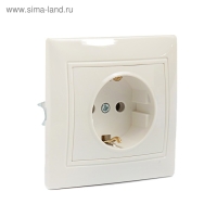 Розетка Smartbuy "Венера", 16 А, одноместная, скрытая, с з/к, белая Розетка Smartbuy "Венера", 16 А, одноместная, скрытая, с з/к, белая