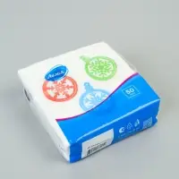 Салфетки бумажные однослойные &laquo;Шарики - снежинки&raquo;, 24х24, 50 шт