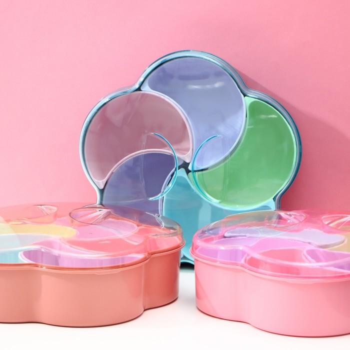 Менажница с крышкой &laquo;Барокко&raquo;, 26&times;25&times;7 см, 5 съёмных ячеек, цвет МИКС