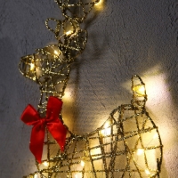 Светодиодная фигура &laquo;Олень&raquo; 28 &times; 47.5 см, металл, батарейки ААх2 (не в комплекте), свечение тёплое белое