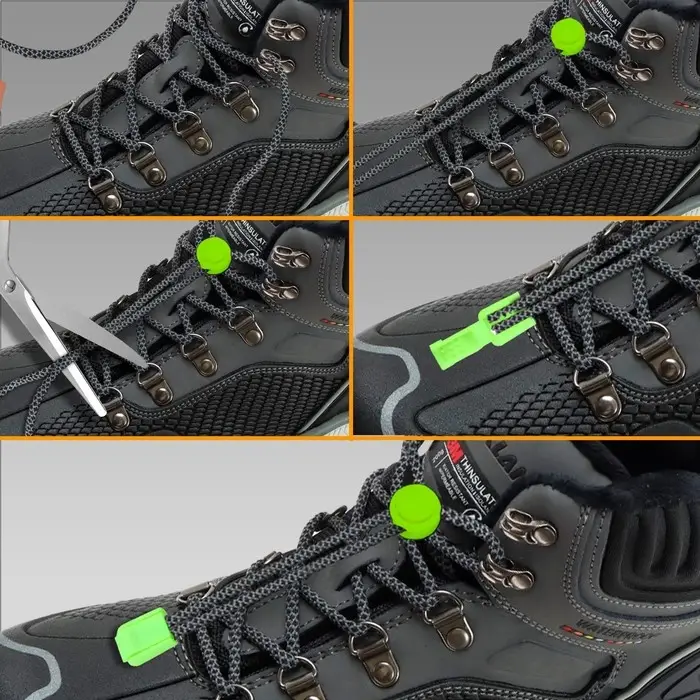 Набор для шнурков, d=5 мм, фиксатор и наконечник, 2 пары, салатовый