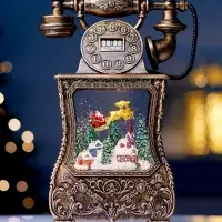 Фигура светодиодная "Телефон" 34х16х9 см, 3хААА (не в компл.), музыка, USB, Т/БЕЛЫЙ