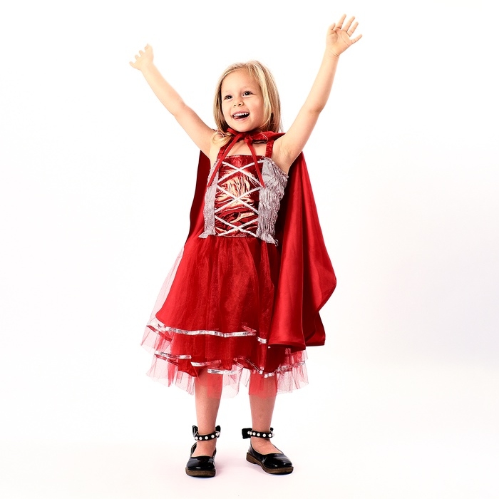 Карнавальный костюм Карнавальный костюм "Красная шапочка" рост 104-134 см, платье, накидка