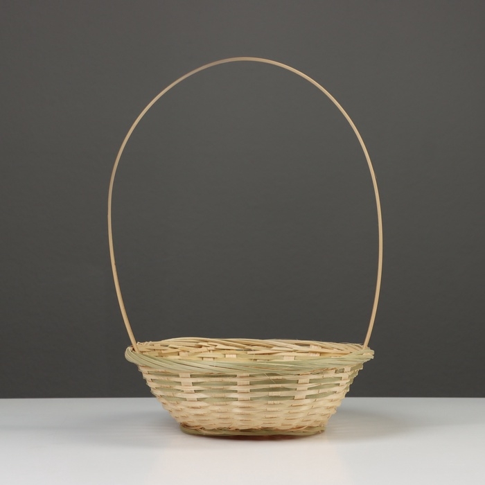 Корзина плетёная, бамбук, натуральный цвет, низкая Корзина плетёная, бамбук, натуральный цвет, низкая