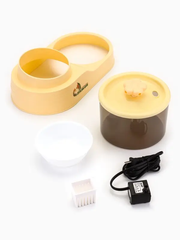 Фонтан для животных с миской, 34&times;17.5&times;11.5 см, бежевый