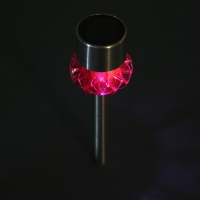 Садовый светильник на солнечной батарее «Грани красные», 5.5 × 29 × 5.5 см, 1 LED, свечение белое Садовый светильник на солнечной батарее «Грани красные», 5.5 × 29 × 5.5 см, 1 LED, свечение белое