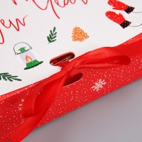 Коробка подарочная новогодняя складная «Счастливого праздника», 20 х 18 х 5 см, Новый год Коробка подарочная новогодняя складная «Счастливого праздника», 20 х 18 х 5 см, Новый год