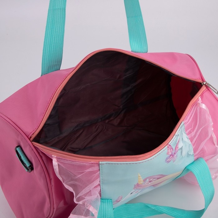 Сумка детская спортивная для девочки &laquo;Единорог в цветах&raquo;, 40 х 20 х 20см