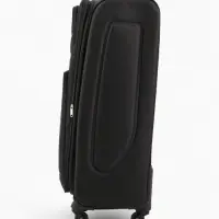 Чемодан 28", Текст, 47*29*77, отд на молнии, 2 нар/карм, увелич, код замок, 4 колеса, черный   10872