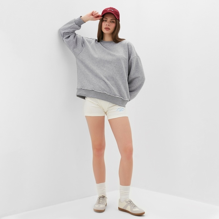 Свитшот женский MINAKU: Casual Collection цвет светло-серый меланж, размер 46-48 Свитшот женский MINAKU: Casual Collection цвет светло-серый меланж, размер 46-48