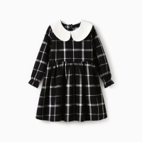 Платье детское KAFTAN "Клетка", р. 32 (110-116 см), черный Платье детское KAFTAN "Клетка", р. 32 (110-116 см), черный