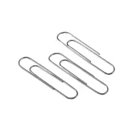 Скрепки 50мм никелированные в картонной коробке 50 штук